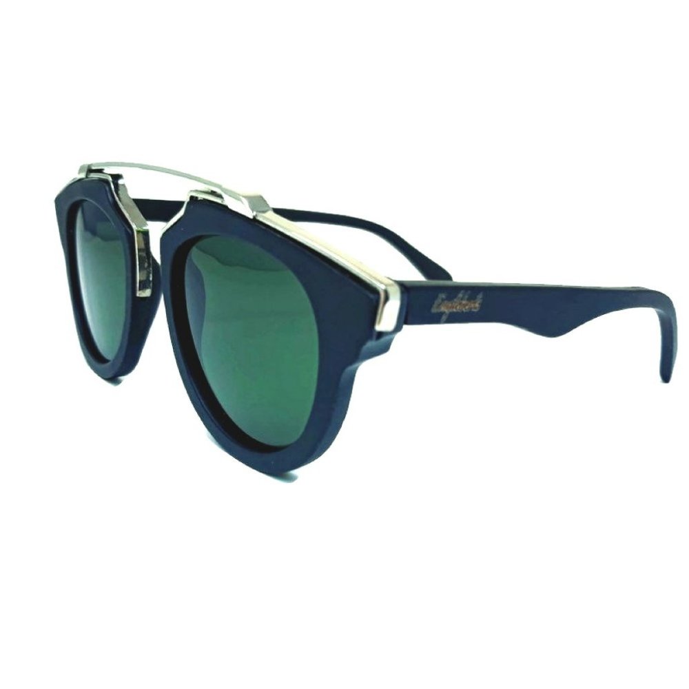 Black Wood Metal Sunglasses, G15 Polarized Lenses
